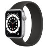 Apple Watch Series 6 44mm Silver Aluminum Case with Black Solo Loop