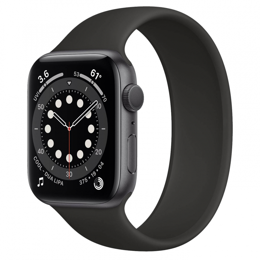 Apple Watch Series 6 44mm Space Gray Aluminum Case with Black Solo Loop