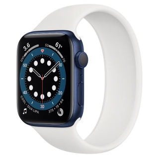 Apple Watch Series 6 44mm Blue Aluminum Case with White Solo Loop