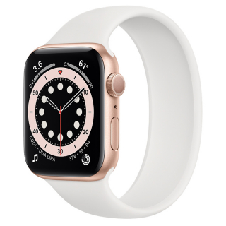 Apple Watch Series 6 44mm Gold Aluminum Case with White Solo Loop