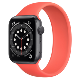 Apple Watch Series 6 44mm Space Gray Aluminum Case with Pink Citrus Solo Loop