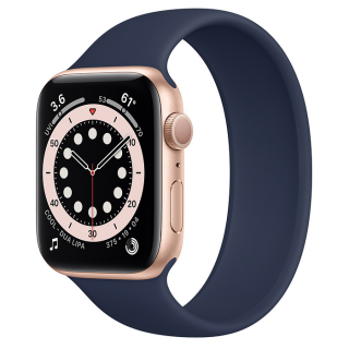 Apple Watch Series 6 44mm Gold Aluminum Case with Deep Navy Solo Loop
