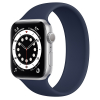 Apple Watch Series 6 44mm Silver Aluminum Case with Deep Navy Solo Loop