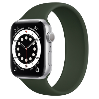 Apple Watch Series 6 44mm Silver Aluminum Case with Cyprus Green Solo Loop