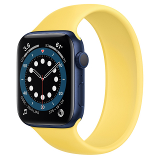 Apple Watch Series 6 44mm Blue Aluminum Case with Ginger Solo Loop