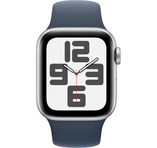 Apple Watch Series SE 2 40mm Silver with Storm Blue Sport Band (S/M) (MRE13) 2023