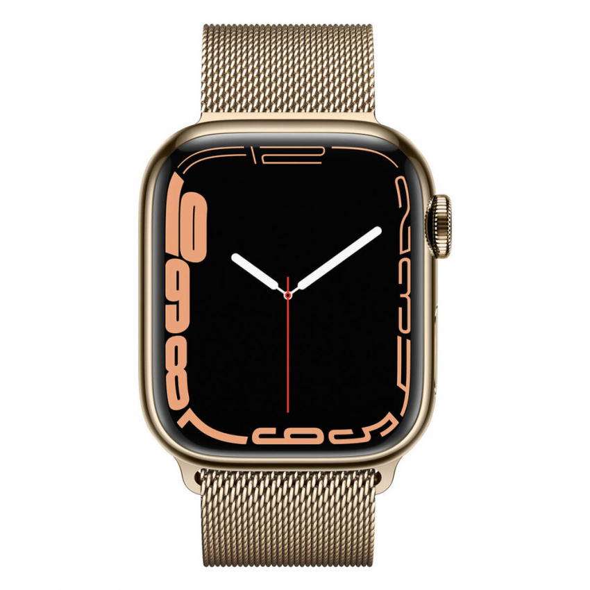 Apple Watch Series 7 41mm Gold Stainless Steel Case with Gold Milanese Loop (MKHH3)