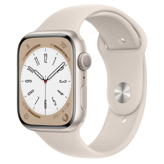 Apple Watch Series 8 45mm Starlight Aluminum Case with Starlight Sport Band (MNP23)