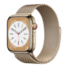 Apple Watch Series 8 45mm GPS + LTE, Gold Stainless Steel Case with Gold Milanese Loop (MNKQ3)