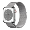 Apple Watch Series 8 41mm GPS + LTE, Silver Stainless Steel Case with Silver Milanese Loop (MNJ73/MNJ83)