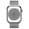 Apple Watch Series 8 41mm GPS + LTE, Silver Stainless Steel Case with Silver Milanese Loop (MNJ73/MNJ83)