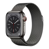 Apple Watch Series 8 45mm GPS + LTE, Graphite Stainless Steel Case with Graphite Milanese Loop (MNKX3)