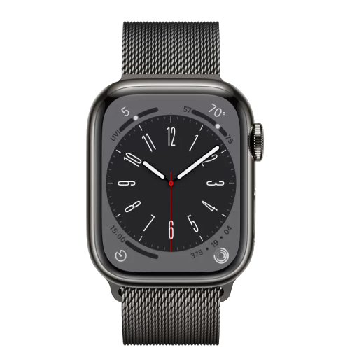 Apple Watch Series 8 41mm GPS + LTE, Graphite Stainless Steel Case with Graphite Milanese Loop (MNJL3/MNJM3)