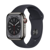 Apple Watch Series 8 41mm GPS + LTE, Graphite Stainless Steel Case with Midnight Sport Band (MNJJ3)