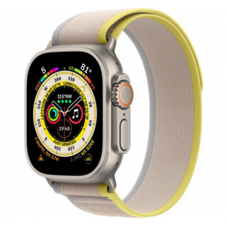 Apple Watch Ultra 49mm GPS + LTE Titanium Case with Yellow/Beige Trail Loop - M/L (MQF23/MQFU3)