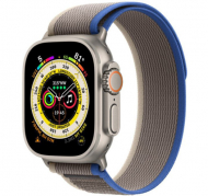 Apple Watch Ultra 49mm GPS + LTE Titanium Case with Blue/Gray Trail Loop - S/M (MNHE3/MNHL3)