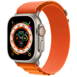 Apple Watch Ultra 49mm GPS + LTE Titanium Case with Orange Alpine Loop Large (MQFM3)