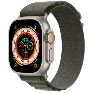 Apple Watch Ultra 49mm GPS + LTE Titanium Case with Green Alpine Loop Large (MQFP3)