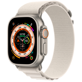 Apple Watch Ultra 49mm GPS + LTE Titanium Case with Starlight Alpine Loop Large (MQFT3)