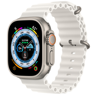 Apple Watch Ultra 49mm GPS + LTE Titanium Case with White Ocean Band (MNH83/MNHF3)
