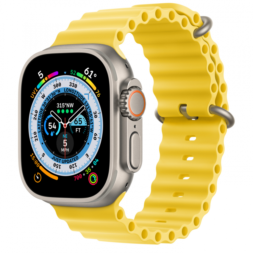 Apple Watch Ultra 49mm GPS + LTE Titanium Case with Yellow Ocean Band (MNH93/MNHG3)