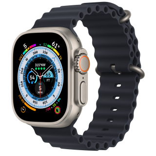 Apple Watch Ultra 49mm GPS + LTE Titanium Case with Midnight Ocean Band (MQFK3)