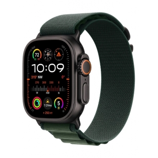 Apple Watch Ultra 2 GPS + LTE 49mm Black Titanium Case with Dark Green Alpine Loop - Large (MX4T3) 2024