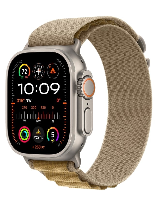 Apple Watch Ultra 2 GPS + LTE 49mm Titanium Case with Tan Alpine Loop - Small (MX4E3) 2024