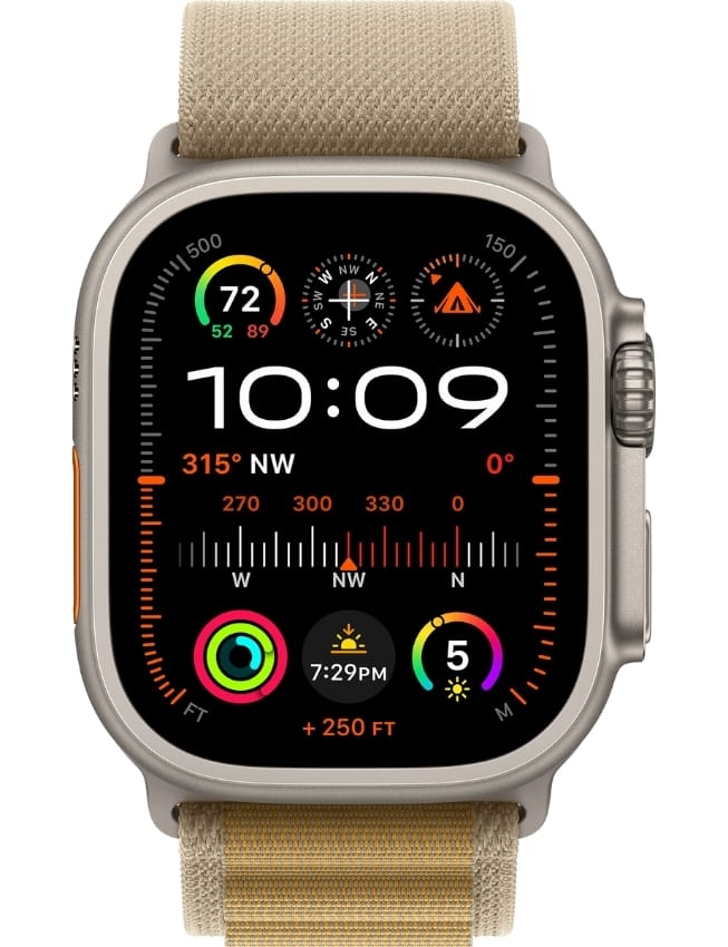 Apple Watch Ultra 2 GPS + LTE 49mm Titanium Case with Tan Alpine Loop - Small (MX4E3) 2024