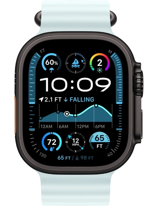 Apple Watch Ultra 2 GPS + LTE 49mm Black Titanium Case with Ice Blue Ocean Band (MYP83) 2024