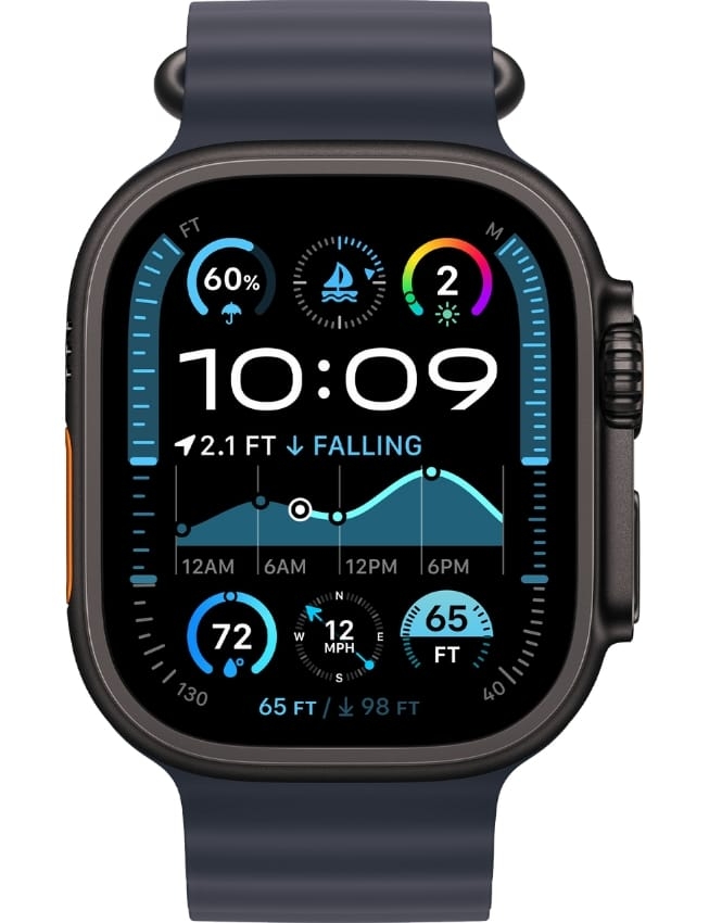 Apple Watch Ultra 2 GPS + LTE 49mm Black Titanium Case with Navy Ocean Band (MYPA3) 2024