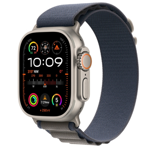Apple Watch Ultra 2 GPS + LTE 49mm Titanium Case with Blue Alpine Loop - Small (MREK3) 2023