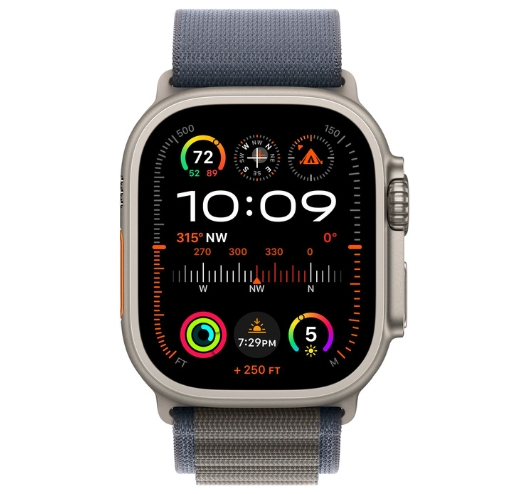 Apple Watch Ultra 2 GPS + LTE 49mm Titanium Case with Blue Alpine Loop - Small (MREK3) 2023