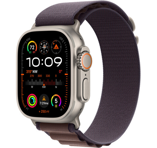 Apple Watch Ultra 2 GPS + LTE 49mm Titanium Case with Indigo Alpine Loop - Small (MRER3) 2023