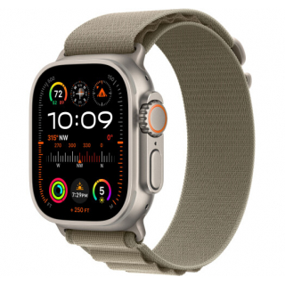 Apple Watch Ultra 2 GPS + LTE 49mm Titanium Case with Olive Alpine Loop - Large (MRF03) 2023
