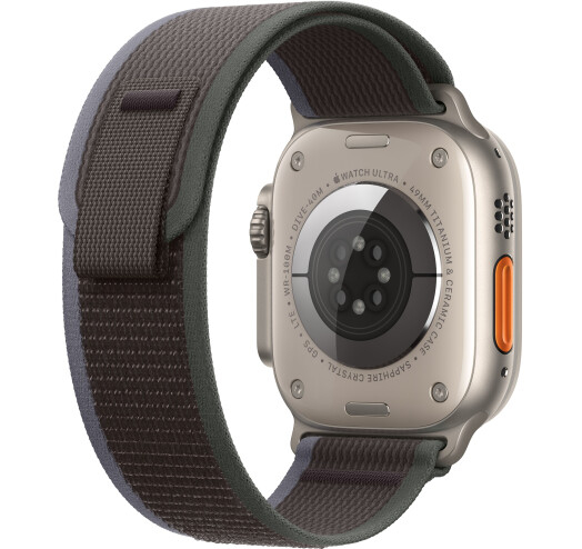 Apple Watch Ultra 2 GPS + LTE 49mm Titanium Case with Blue/Black Trail Loop - M/L (MRF63) 2023