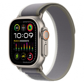 Apple Watch Ultra 2 GPS + LTE 49mm Titanium Case with Green/Grey Trail Loop - M/L (MRF43) 2023