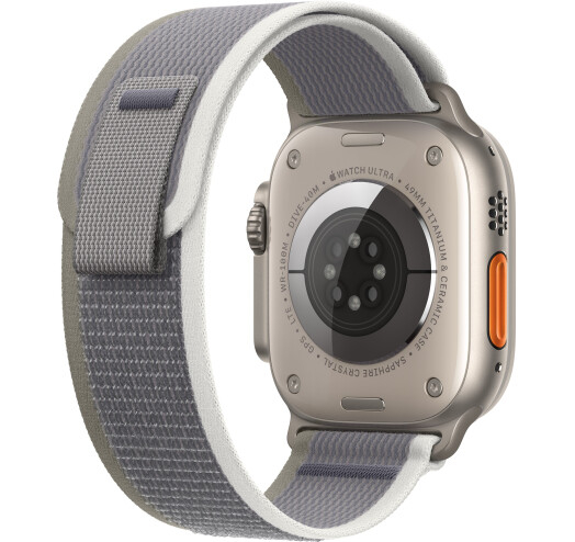 Apple Watch Ultra 2 GPS + LTE 49mm Titanium Case with Green/Grey Trail Loop - M/L (MRF43) 2023